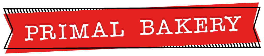 Primal Bakery logo. Red color over white