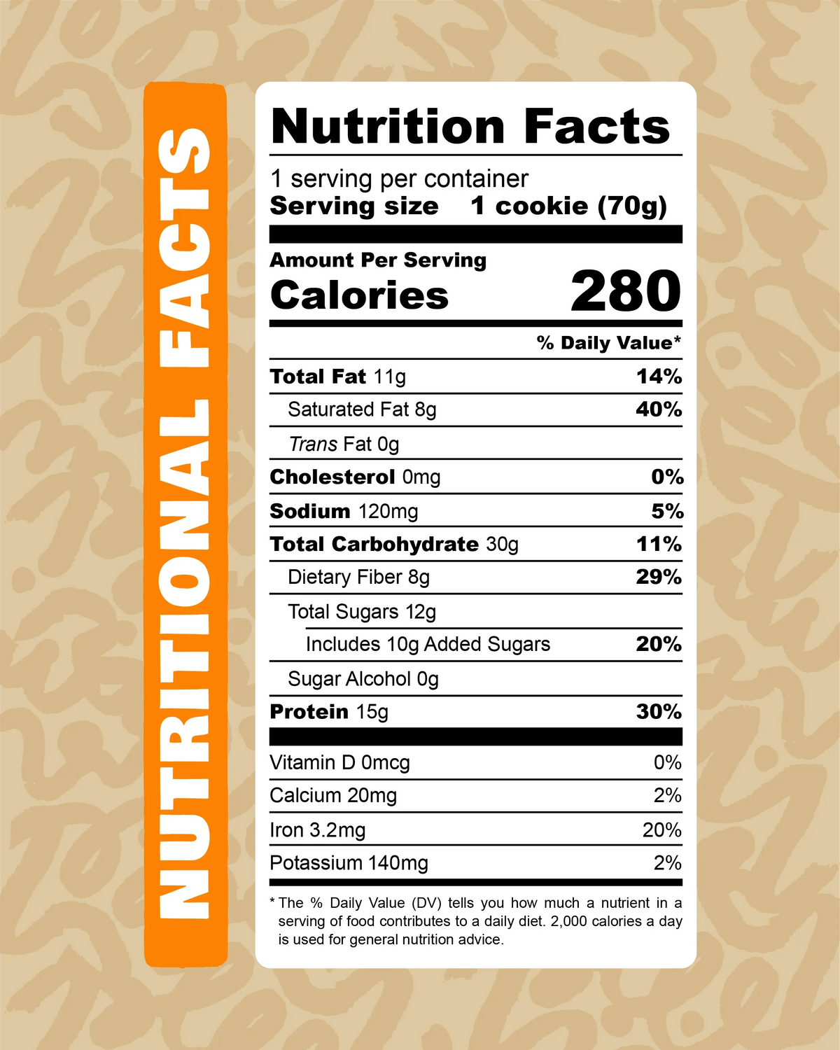 Primal Bakery Prookie - Nutrition facts