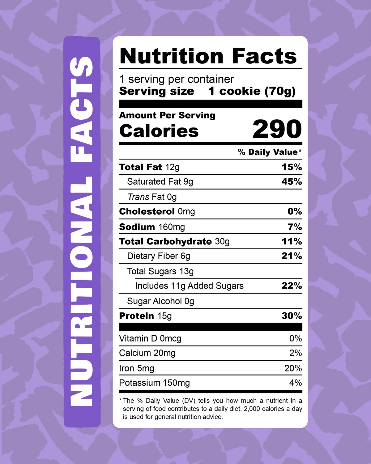 Primal Bakery Prookie- Double chocolate nutrition facts